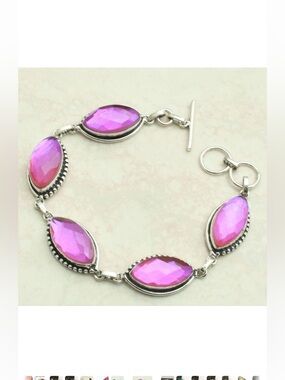 Rainbow Fire Topaz Gemstone Bracelet